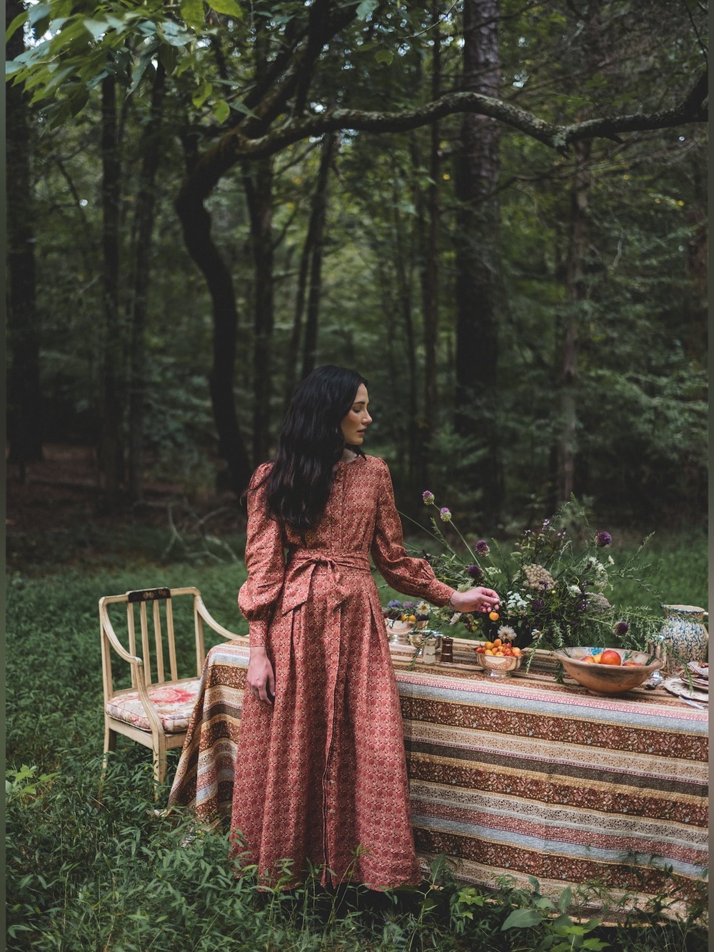 Parterre Julia Berolzheimer Dorothea Maxi Dress Rhubarb Domino